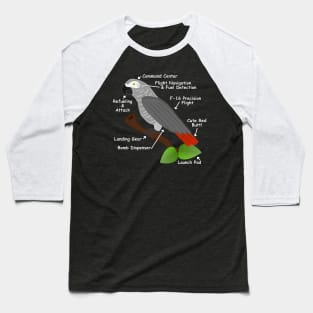 Anatomy of an African Grey Parrot Baseball T-Shirt